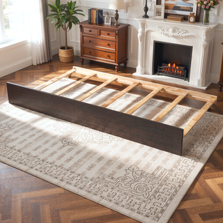 Sunvega White Twin Trundle Bed with Storage Headboard and Bookcase