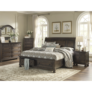 Sunvega Grayish Brown Wooden Dresser with 7 Dovetail Drawers and Antique Pewter Knobs