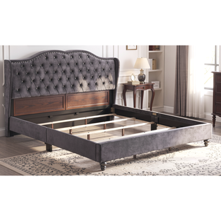 Sunvega Full Upholstered Bed with Sturdy Frame and Transitional Gray Design