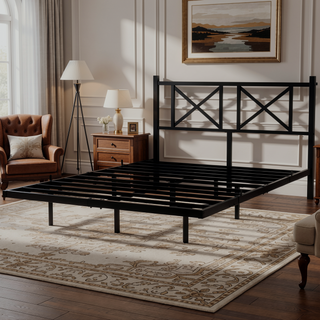 Sunvega Queen Size Floating Bed Frame with Headboard Storage USB Charging and RGB LED Lights