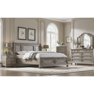 Sunvega Antique Gray Transitional Design Chest with Five Storage Drawers