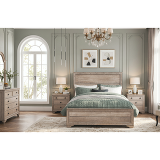 Sunvega Natural Finish Melamine Laminate Nightstand with 2 Dovetail Drawers