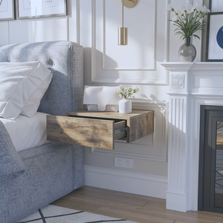 Sunvega Floating Nightstand with Spacious Drawer and Sleek Wall-Mounted Design