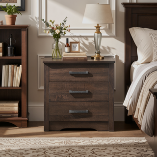 Sunvega Modern Elegance Wenge Nightstand with Durable Structure for Bedroom Decor