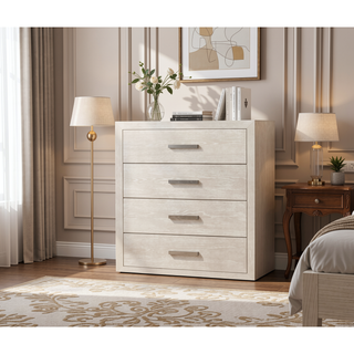 Sunvega Transitional Light Gray Chest with Metal Side Glides and English Dovetail Drawers