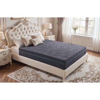 Sunvega Firm Comfort 8" Twin Size Gel-Infused Memory Foam Hybrid Mattress in Dark Gray