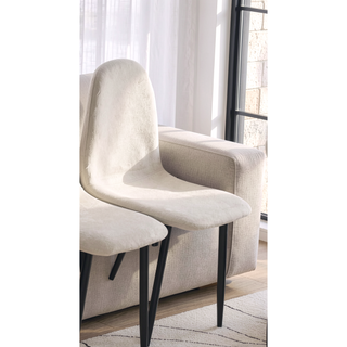 Sunvega Modern Velvet Upholstered Dining Chairs Set of 4 with Black Metal Legs