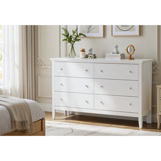 Sunvega Primo G1339-D White Dresser with Durable Print Finish and French Dovetail Drawers