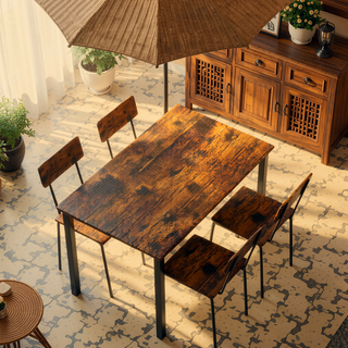 Sunvega 5-Piece Modern Dining Table Set with MDF Top and Iron Frame for 4