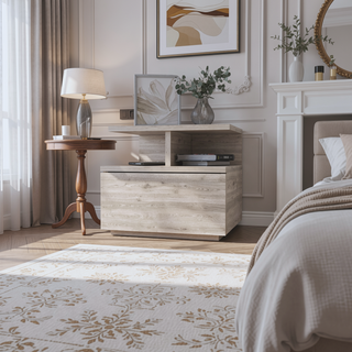 Sunvega Floating Nightstand with 2-Tier Shelf and Spacious Drawer for Easy Storage