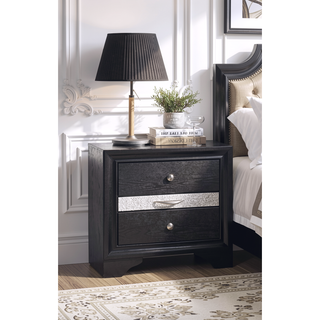 Sunvega Modern Luxury Glam 1pc Nightstand End Table with Pullout Jeweler Tray