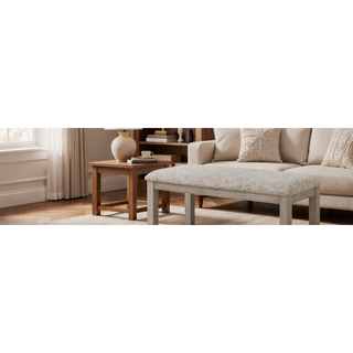 Sunvega Farmhouse Style Upholstered Cushion Seat Counter Height Bench with Footrest