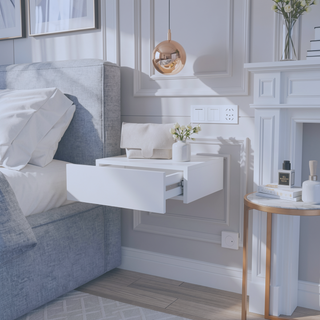 Sunvega Floating Nightstand with Spacious Drawer and Sleek Wall-Mounted Design