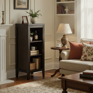 Sunvega Dark Cocoa Six-Drawer Dresser Cabinet with Brushed Nickel Hardware