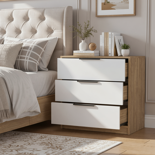 Sunvega Washington Three Drawer Dresser for Bedroom Storage with Easy Assembly