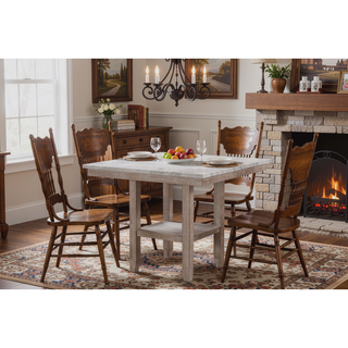 Sunvega Natural Square Transitional Style Marble Finish Bar Table