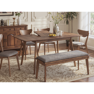 Sunvega Mid-Century Modern Natural Walnut Dining Table with Tapered Legs