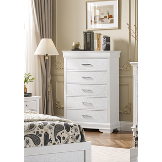Sunvega Modern Glam Champagne Finish Crystal Diamond Tufted Crocodile Texture Nightstand