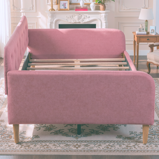 Sunvega Modern Upholstered Daybed with Solid Wood Frame and Linen Fabric