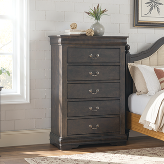 Sunvega Platinum 5-Drawer Chest with Metal Handles for Generous Storage