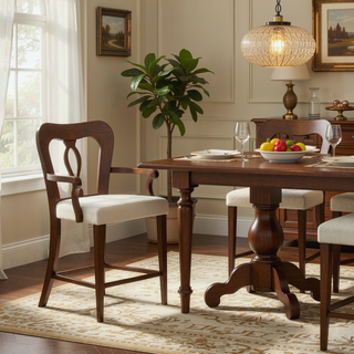 Sunvega Natural Rubberwood Counter Stool Set with Chunky Modern Design and Ergonomic Backrest