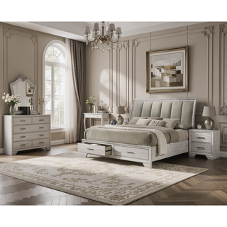 Sunvega Two Drawer Nightstand with Contemporary Style and Dark Wood Finish