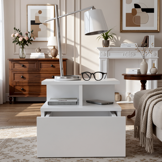 Sunvega Floating Nightstand with Drawer in Black Wengue Finish for Wall Assembly