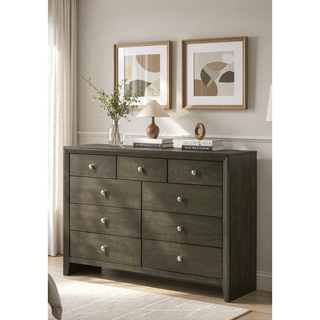 Sunvega Nine Drawer Dresser with English Dovetail Joints and Sleek Lines
