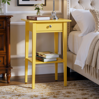 Sunvega Bright Pink Contemporary Nightstand with Durable Construction for Modern Decor