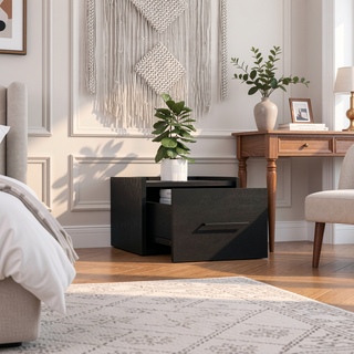 Sunvega Wall Mounted Nightstand with Drawer for Bedroom or Living Room