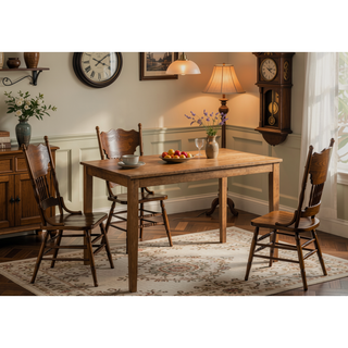 Sunvega Weathered Oak Finish 5PC Pack Dining Set with Padded Seat Cushions