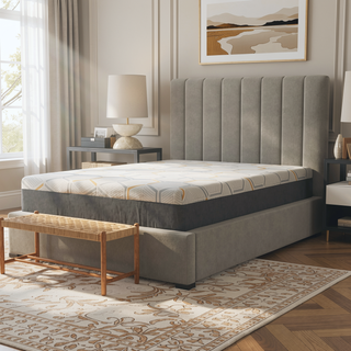 Sunvega 12" Copper Gel Cooling Memory Foam Mattress with Edge Support and Air Grid Base
