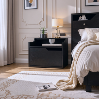 Sunvega Floating Nightstand with Dual-Tier Surface and Spacious Drawer for Bedroom