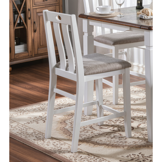 Sunvega Weathered Gray and White Oak Veneer Counter Height Dining Table Set