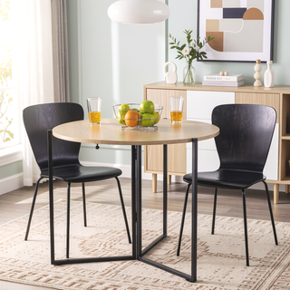 Sunvega Round Folding Dining Table for Small Spaces with Collapsible Design