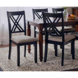 Sunvega Brown Espresso Finish Transitional 7-Pc Dining Set with Lattice Chairs