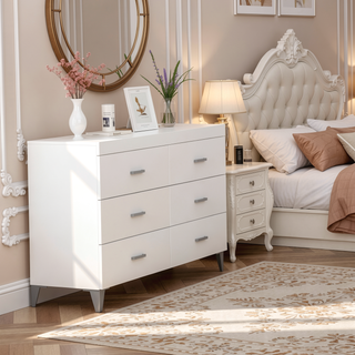 Sunvega Contemporary White Queen Size Platform Bed with LED Light Headboard