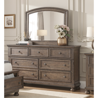 Sunvega Antique Brown Finish Nightstand with Hidden Drawer and Bun Feet