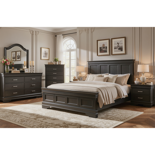 Sunvega Modern 6 Drawer Dresser with Wood Finish and Slat System for Bedroom