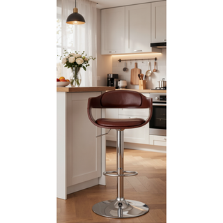 Sunvega Modern Rotatable Adjustable Bar Stool with Padded Seat and Backrest