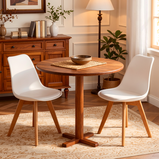 Sunvega Modern Style Dining Chairs with Wooden Legs and Thickened Cushion for Kitchen