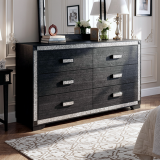 Sunvega White Nightstand with Integrated Speaker Cooler Insert and Glitter Detailing