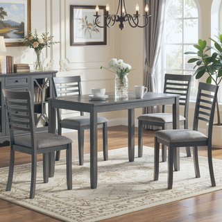 Sunvega Walnut Square Wood Dining Table for Kitchen with Counter Height and Tapered Legs