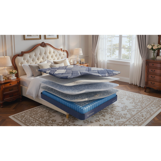 Sunvega Pocket InnerSpring Mattress with Memory Foam and Super Soft Fabric Cover
