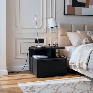 Sunvega Floating Nightstand with Large Drawer and Multiple Shelves for Storage or Decor