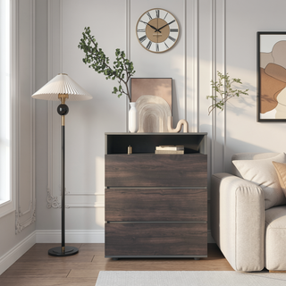Sunvega Aberdeen Bedroom Dresser with Four Large Drawers in Matte Gray