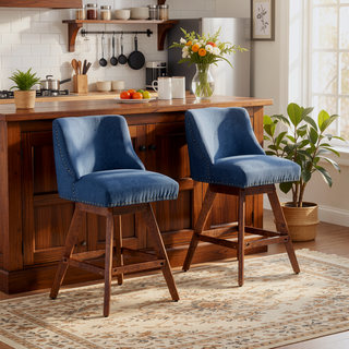 Sunvega 360-Degree Swivel Barstools with Soft Foam and Steel Spring Filler
