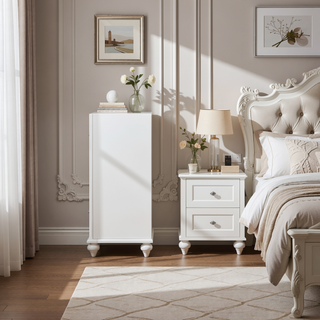 Sunvega Modern 7-Drawer Dresser with Sparkling Acrylic Panels and Crystal Hardware