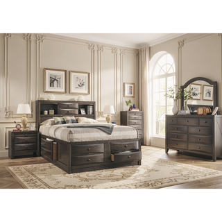 Sunvega Cherry Solid Wood Contemporary Nightstand with 2-Drawers and Nickel Knob Pulls