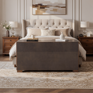 Sunvega Six Drawer Dresser in Rich Cappuccino Finish with Silver Handles